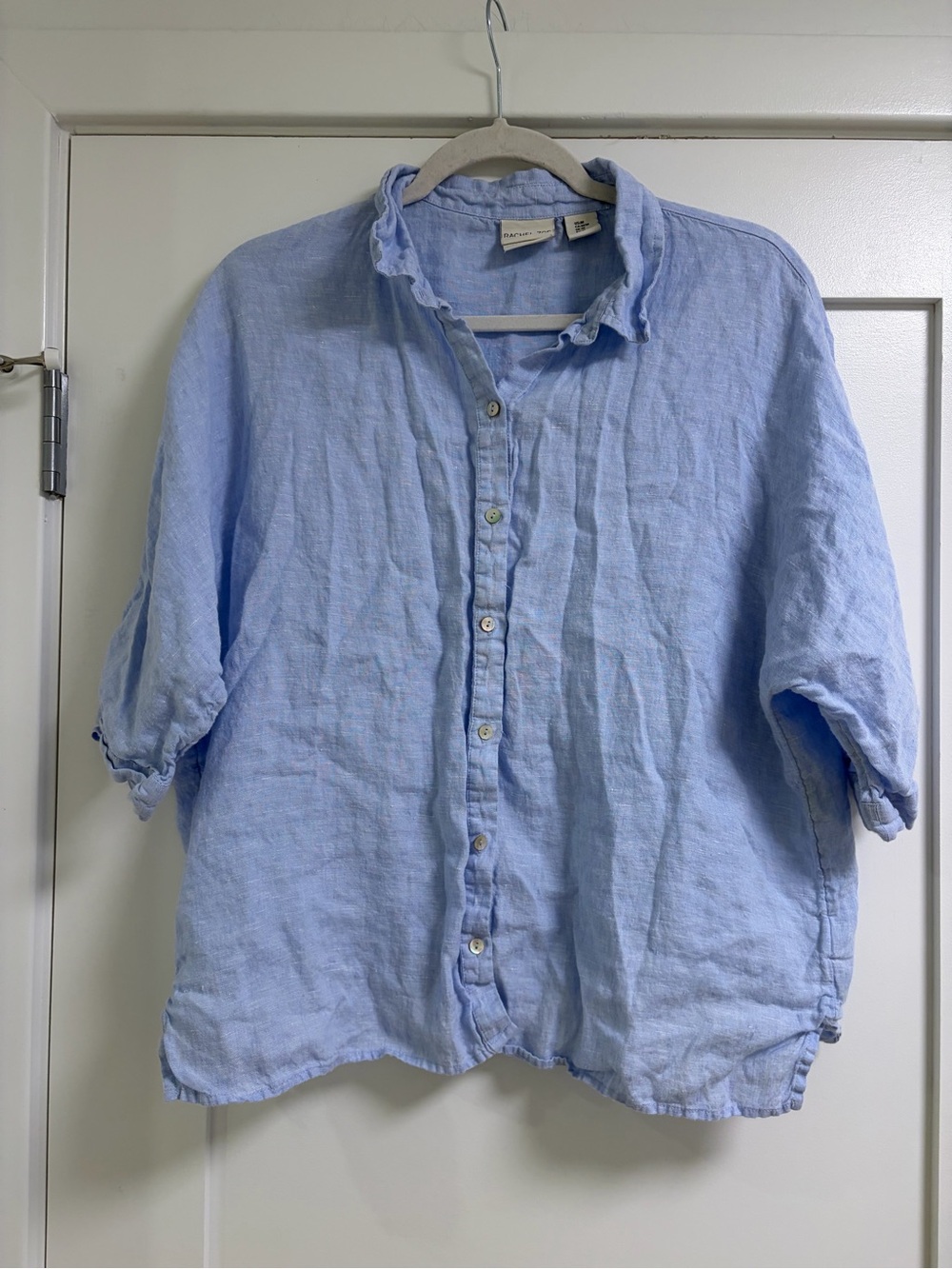 Rachel Zoe Light Blue Linen Button-Up Shirt